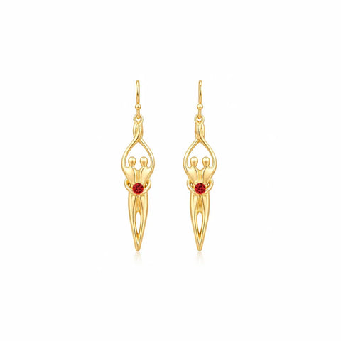 Handcrafted Sterling Silver Soulmate Drop Earrings With Princess-Cut Cubic Accent – Made in USA Jewelry Symbol of Love Jewelry  Earrings