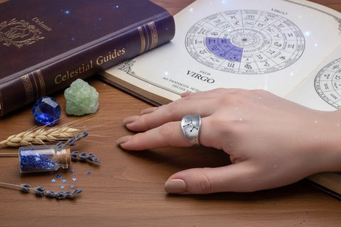 Handcrafted Virgo Zodiac Ring – Eco-Friendly Recycled Pewter – American Made Celestial Jewelry | Made in USA Whitney Howard Designs  Zodiac Rings