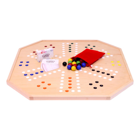 Handcrafted Wooden Marble Chase Game Board – 25 Inch Double-Sided Play Surface | Made in USA by Amish Artisans Amish Toy Box  Board Game