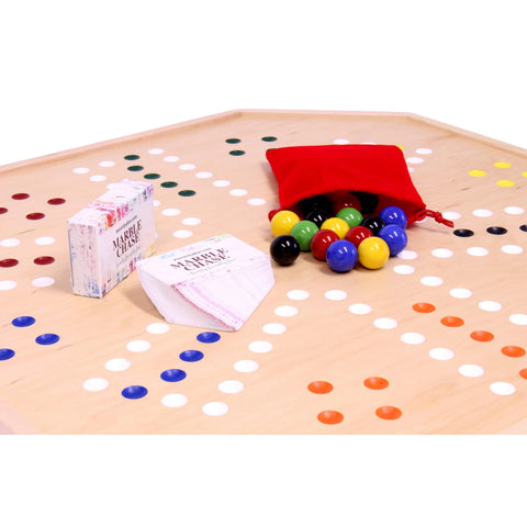 Handcrafted Wooden Marble Chase Game Board – 25 Inch Double-Sided Play Surface | Made in USA by Amish Artisans Amish Toy Box  Board Game