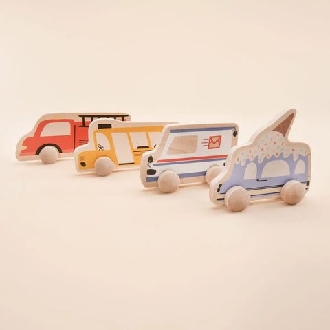 Handcrafted Wooden Yellow School Bus Push Toy 6x4.5 Inch – Durable Eco-Friendly Play Vehicle | Made in USA Uncle Goose  Rollers