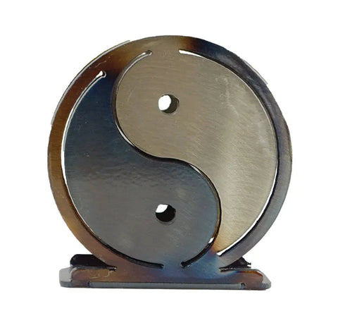 Handcrafted Yin and Yang Napkin Holder – Unique Heat-Treated Metal Decor | Made in USA Knights Home Decor  item