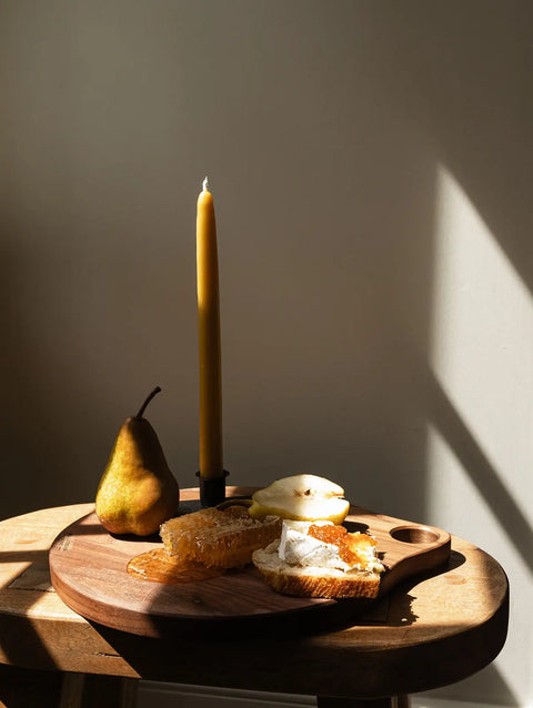 Handmade 8 or 11 Inch Beeswax Taper Candles Set of Two – Organic Cotton Wick | Made in USA Natural Home Decor Millstream Home  Candle