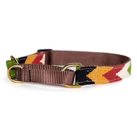 Handwoven Martingale Dog Collar 1 Inch Wide Adjustable 11-30 Inch – Durable Nylon & Brass | Made in USA Auburn Leathercrafters  item