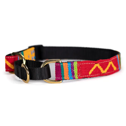 Handwoven Martingale Dog Collar 1 Inch Wide Adjustable 11-30 Inch – Durable Nylon & Brass | Made in USA Auburn Leathercrafters  item