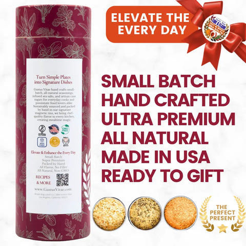 Hot & Spicy Sea Salt Gift Set – Jalapeño, Habanero & Cayenne Trio | Handcrafted Seasoning Pack Made in USA Gustus Vitae  Collections & Gift Sets