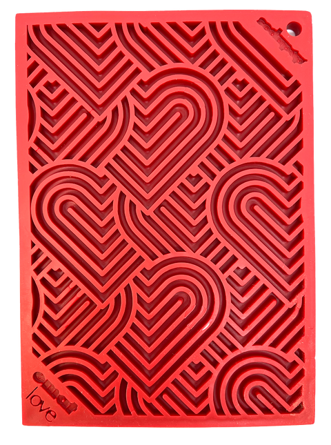 Heart Pattern Love EMat Enrichment Lick Mat – Small Dog Feeder | Made in USA SodaPup  EMAT