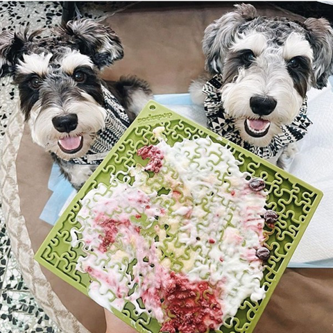 Jigsaw Puzzle Design Dog Lick Mat – FDA Approved Pet Enrichment | Made in USA SodaPup  EMAT
