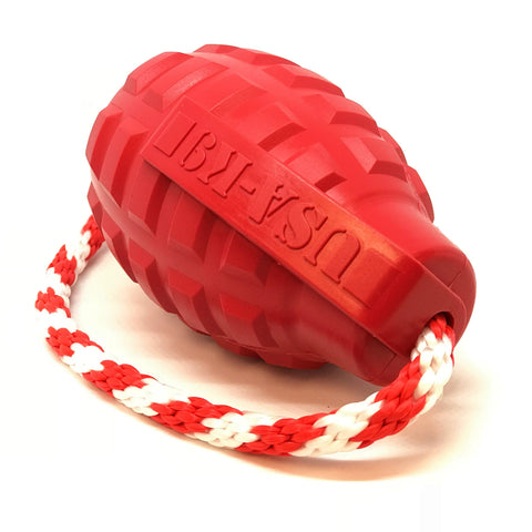 USA-K9 Grenade Durable Rubber Dog Chew Toy – Tug & Treat Dispenser | Made in USA SodaPup  Rubber Dog Toys