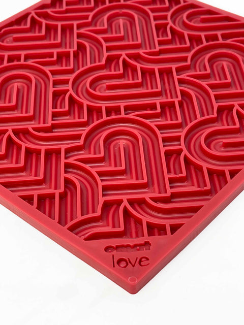 Heart Pattern Love EMat Enrichment Lick Mat – Small Dog Feeder | Made in USA SodaPup  EMAT