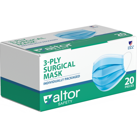 USA-Made ASTM Level 2 Surgical Masks – 3-Ply | Individually Wrapped & FDA Approved (600 Pack) Altor Safety  Disposable Face Masks