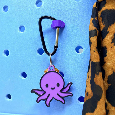 Kawaii Purple Octopus Keychain – Cute Bag Charm | Made in USA Chatelet Manufacturing 