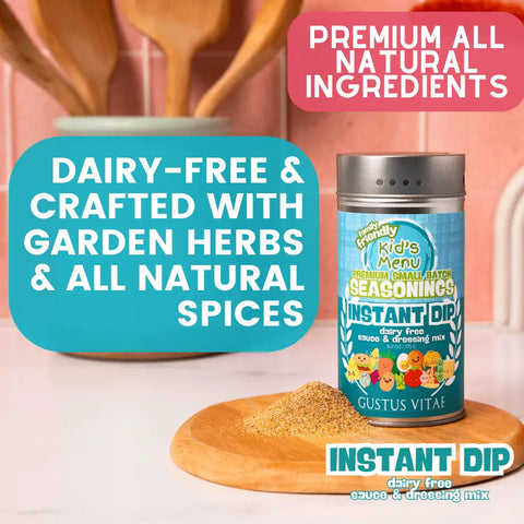 Kid’s Menu Instant Dip Mix – Dairy-Free Sauce 6.2 Oz | Made in USA Gustus Vitae  Gourmet Seasonings