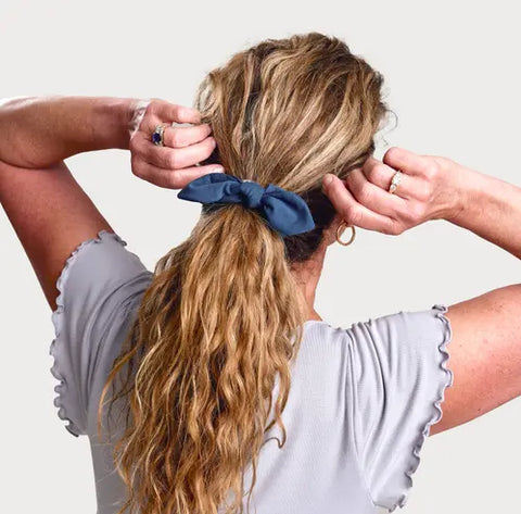 Knotted Bow Hair Scrunchie – Soft Thermoregulating Fabric | Made in USA Goodnighties  item