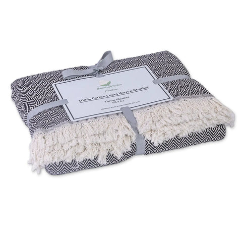 Large 58x62 Inch Patterned 100% Cotton Throw Blanket – Soft Layer | Made in USA Carolina Cottons  Throw Blankets Patterned