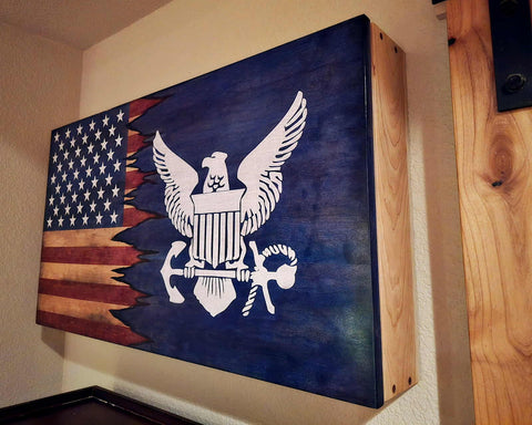 Large Cherry Hardwood Concealment Box 19x34x4.5 Inch – Custom Storage Solution | Handcrafted in USA by Veterans American Grains LLC 