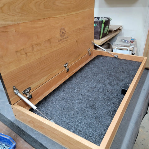 Large Cherry Hardwood Concealment Box 19x34x4.5 Inch – Custom Storage Solution | Handcrafted in USA by Veterans American Grains LLC 