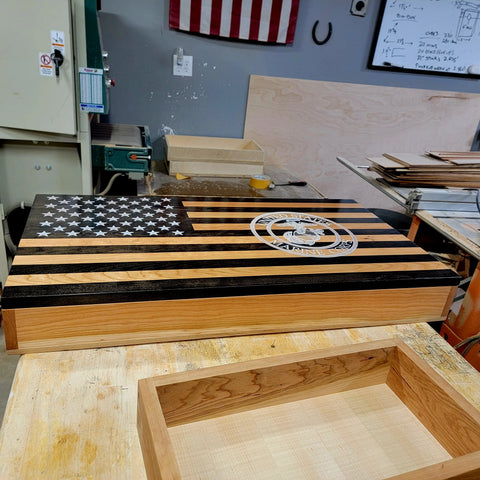 Large Cherry Hardwood Concealment Box 19x34x4.5 Inch – Custom Storage Solution | Handcrafted in USA by Veterans American Grains LLC 