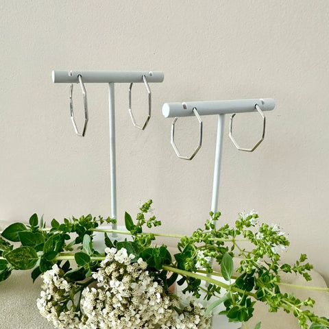 Large Sterling Silver Geometric Hoop Earrings – Minimalist Jewelry | Made in USA Sarah Cecelia  EARRINGS