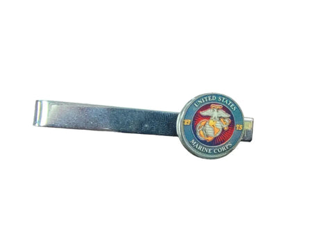 Marine Corps Green Logo Silver Tie Bar Clip | Stainless Steel | Made in the USA Officially Licensed Michelle Marie Boutique  Tie clips