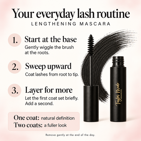 Clean Beauty Lash-Enhancing Mascara 7.5mL – Gentle Formula with Coffee Seed Oil | Vegan Made in USA Taylor Made Organics  mascara
