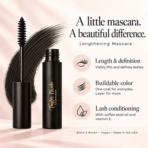 Clean Beauty Lash-Enhancing Mascara 7.5mL – Gentle Formula with Coffee Seed Oil | Vegan Made in USA Taylor Made Organics  mascara