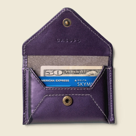 Mini Envelope Wallet 4.5 Inch Iridescent Leather – Handmade in USA CASUPO  Envelope Wallet