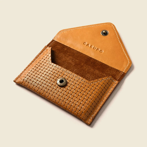 Mini Leather Envelope Tan Wallet 4.5 Inch RFID Protection | Handmade in USA CASUPO  Envelope Wallet