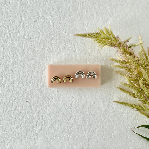 Minimalist Silver Arco Stud Earrings – Handmade Geometric Jewelry | Made in USA Sarah Cecelia  EARRINGS