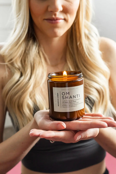 Namaste Lavender Driftwood Soy Candle – 7oz | Clean-Burning & Hand-Poured in USA Shanti + Tula 