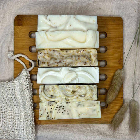 Natural Tallow Soap Bundle 6 Bars – Moisturizing Bath & Body Set with Exfoliating Pouch | Made in USA Born to be Free  soap