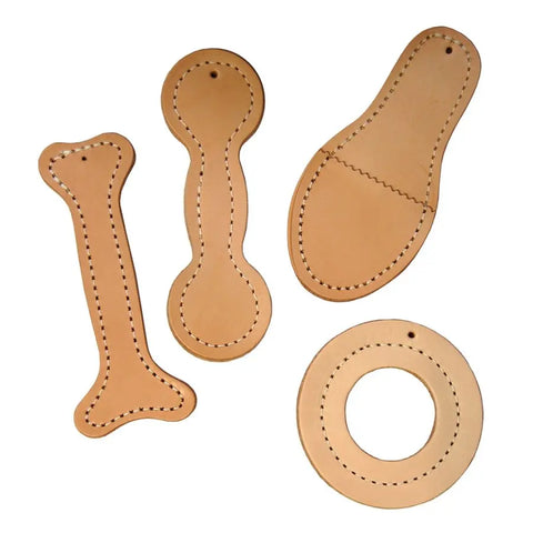 Natural Vegetable Tanned Leather Dog Toys – Handcrafted Interactive Pet Play Set | Made in USA by Auburn Leathercrafters Auburn Leathercrafters  item