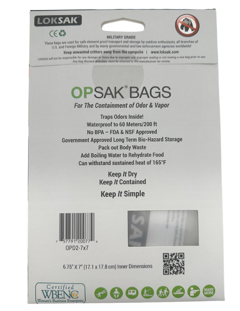 LOKSAK OPSAK Odorproof Dry Storage Bags 7x7 Inch 2-Pack – Reusable Resealable | Made in USA LOKSAK  Purchase