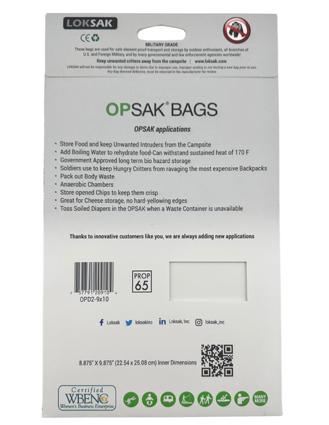 Loksak Opsak Odorproof Resealable Dry Bags 9x10 Inch 2-Pack – Waterproof Storage | Made in USA LOKSAK  Purchase