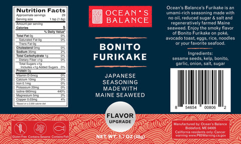 Ocean's Balance Bonito Furikake – Japanese Seaweed Seasoning 1.7 Oz | Made in USA Ocean's Balance  Furikake