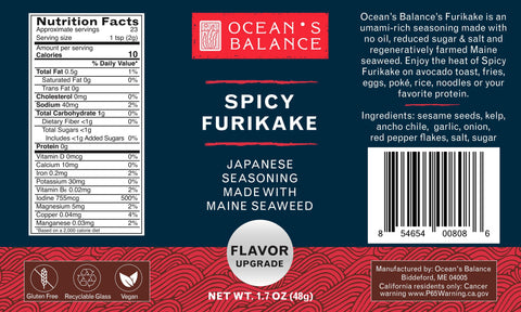 Ocean’s Balance Spicy Furikake Seasoning – 1.7 oz – Made with Maine Seaweed | Made in USA Ocean's Balance  Furikake