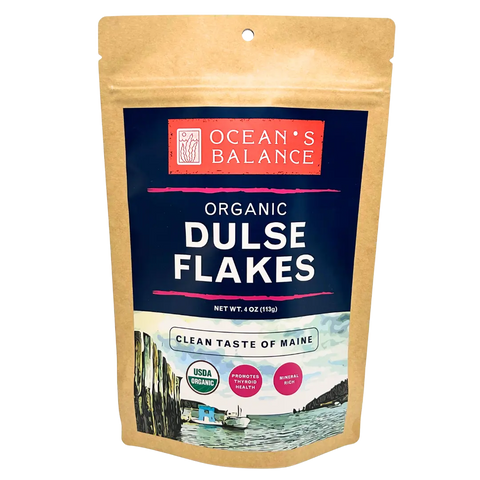 Organic Dulse Seaweed Flakes 4 oz – USDA Certified – Made in USA Ocean's Balance  Organic Seaweed