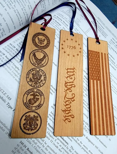 Patriot's Hardwood Engraved Bookmark Set American Grains LLC 