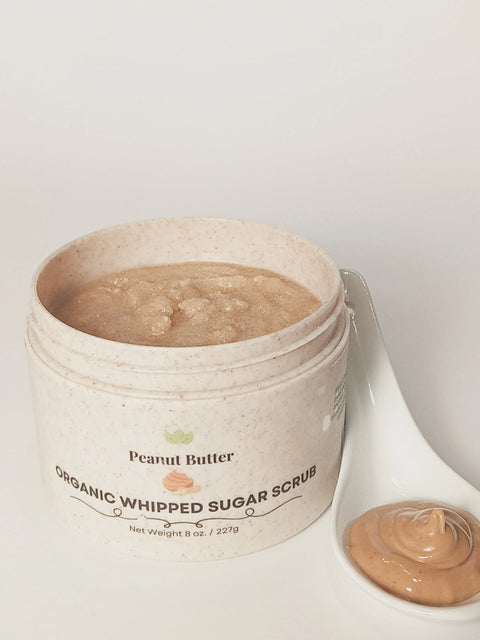 Peanut Butter Organic Whipped Sugar Scrub 8oz – Handcrafted in USA Forev'Herbs  Sugar Scrub