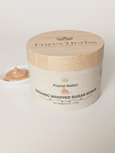 Peanut Butter Organic Whipped Sugar Scrub 8oz – Handcrafted in USA Forev'Herbs  Sugar Scrub