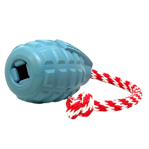 USA-K9 Durable Rubber Grenade Dog Chew Toy – Tug and Treat Dispenser | Made in USA SodaPup  Rubber Dog Toys