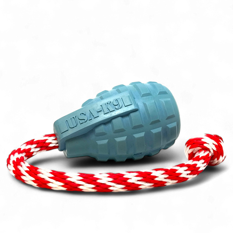USA-K9 Durable Rubber Grenade Dog Chew Toy – Tug and Treat Dispenser | Made in USA SodaPup  Rubber Dog Toys