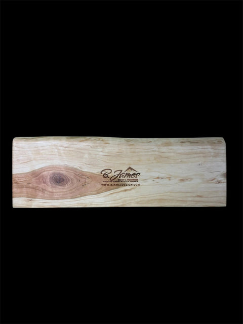 Cherry Wood Cribbage Board – Live Edge Mountain Engraving 24 Inch | Game Night Accent | Made in USA B. James Design & Woodwork 