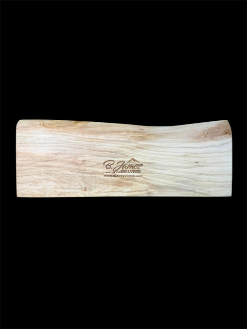 Maple Live Edge Cribbage Board 18 Inch With Mountain Engraving – Handmade Game Board | Made in USA B. James Design & Woodwork 