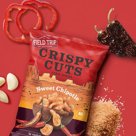 Field Trip Sweet Chipotle Pork Rinds 1oz Bags – Gluten Free Snack 6-Pack | Made in USA Field Trip 