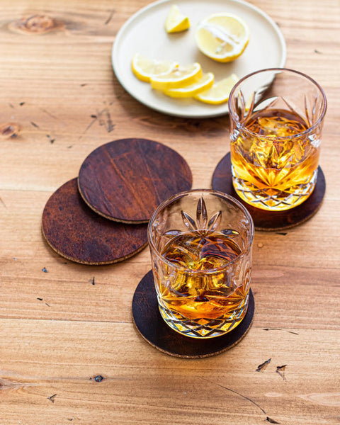 Premium Moose Leather Coaster Set – Handcrafted Drinkware Accessories | Made in USA Rogue Industries  Coasters