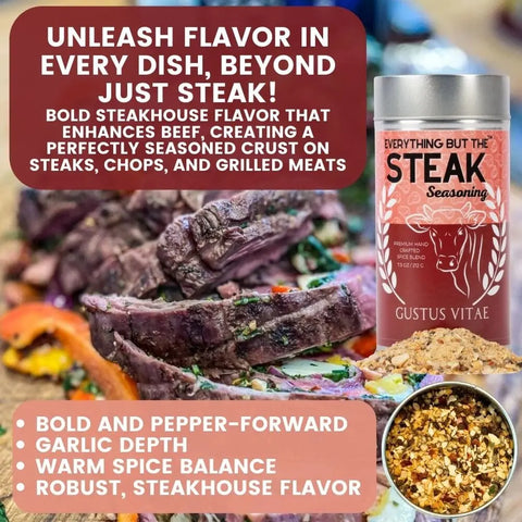 Premium Steak and Beef Seasoning Set – 6 XL Tins Handcrafted for Bold Flavor | Made in USA Gustus Vitae  Collections & Gift Sets