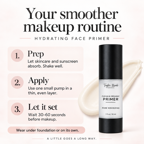Organic Face Primer 30ml – Pore Minimizing Hydrating Base for Smooth Makeup | Taylor Made Organics Made in USA Taylor Made Organics  primer