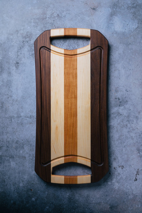 Solid Wood Rectangular Cutting Board – Handcrafted Kitchen Server | Made in USA Montana Block  New Pattern