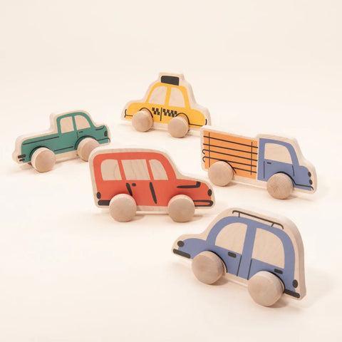 Red Wooden Push Toy Car 6 Inch – Durable Hard Maple Play Vehicle for Kids 3+ | Made in USA Uncle Goose  Rollers
